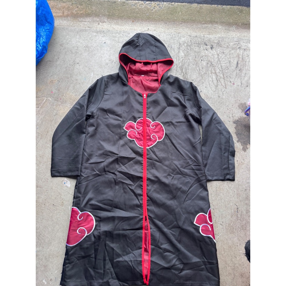 Naruto Shippuden Akatsuki Cosplay Cloak Red Cloud Robe Hooded Costume Medium